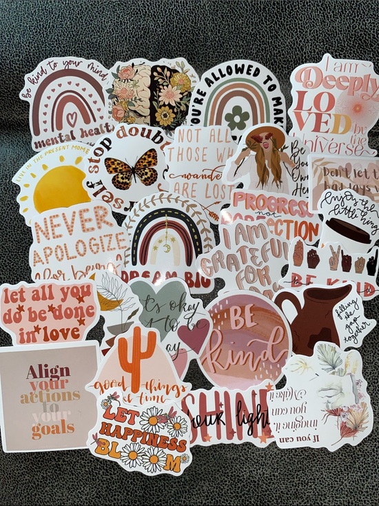 Other - 🖤 25 Inspirational Sticker Bundle  - Earth Tone Sticker Collection